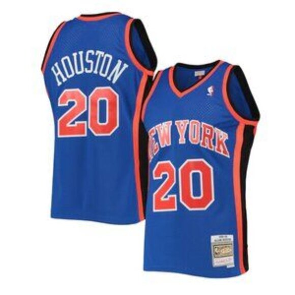 Mens Allan Houston Blue Stitched Jersey